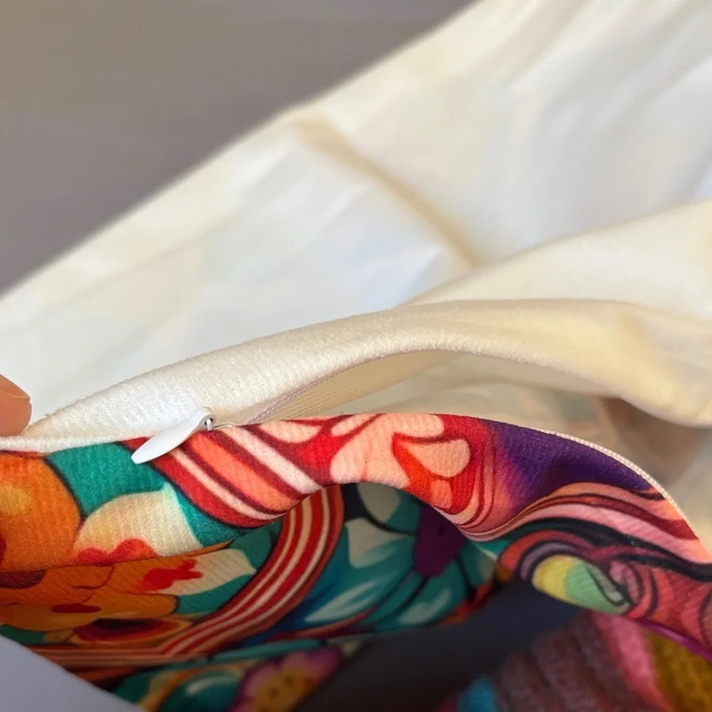 Vibrant Multicolor Pillowcase Set of Two 2 Rainbow Retro Bedding Home